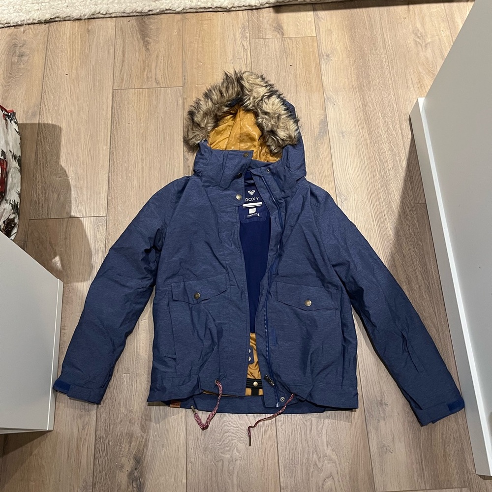 Roxy Puffer Jacket with Faux Fur Hood